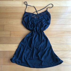 Calvin Klein slip dress with lace trim Black S